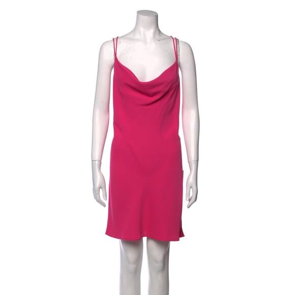 $390 Jay Godfrey Devon Strappy Pink Cowl Neck Mini Dress - US 6 - Picture 2 of 3